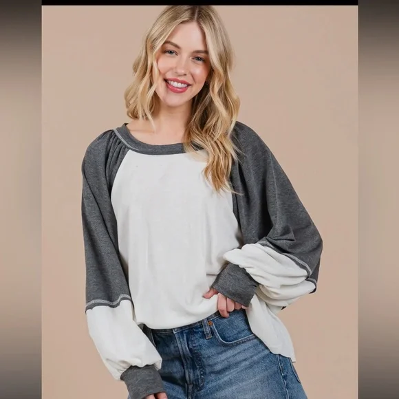 Color Block Contrast Knit Sweatshirt - Picture 4 of 6